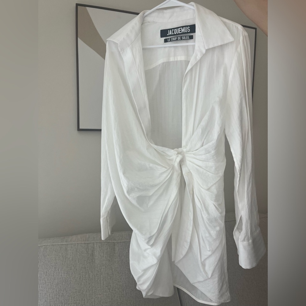 Jacquemus Bahia Draped White Dress